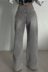 Casual Vintage High Waist Relaxed Straight Jeans