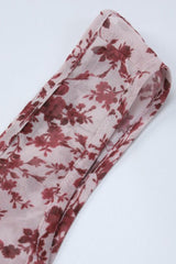 Strap Backless Slit Slim Floral Dress