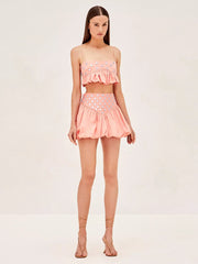 Luminous Allure Mirror Skirt Set