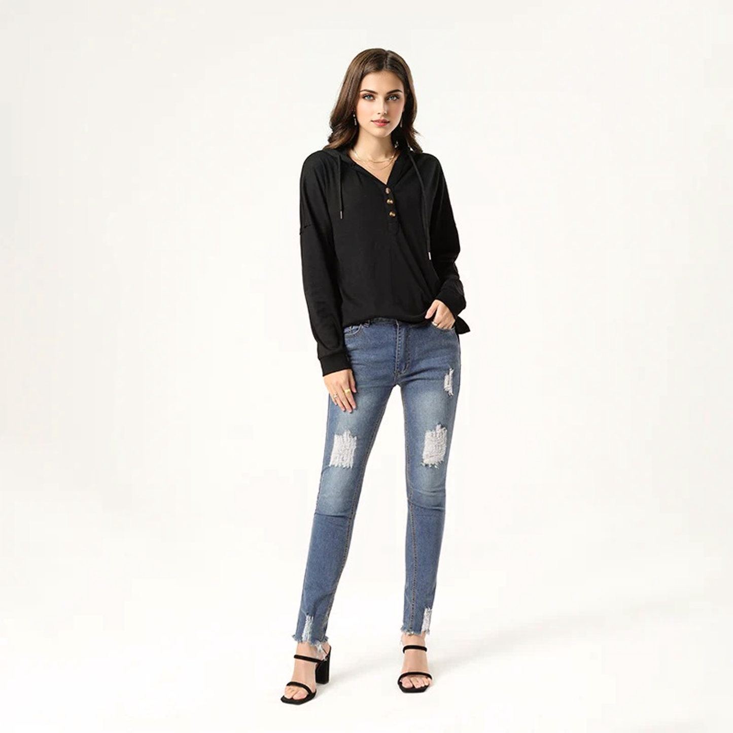 Julia Fashion - Deep Blue High Waist Jeans