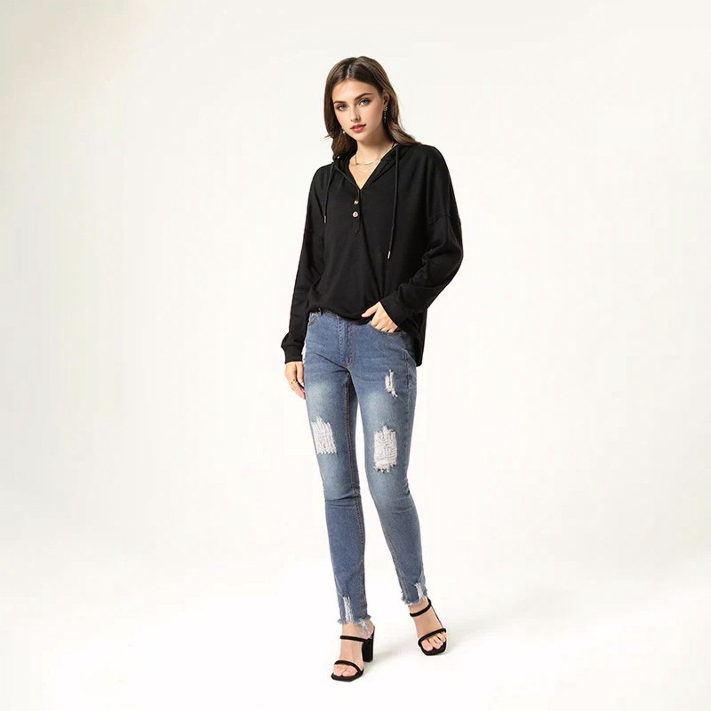 Julia Fashion - Deep Blue High Waist Jeans