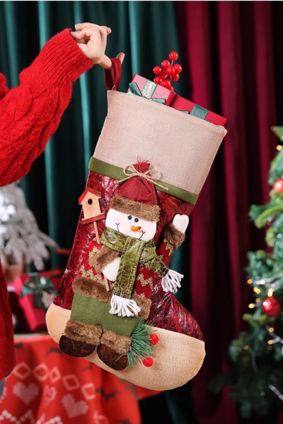 Christmas Stocking Santa Handheld Candy Gift Bag