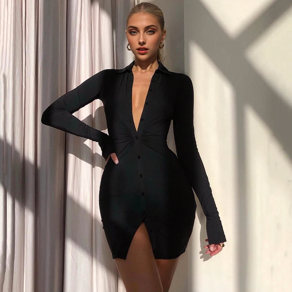 Julia Fashion - Women's Ruched Bodycon Dress