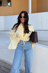 Unique Tie Detail Blouse