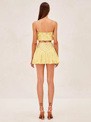 Luminous Allure Mirror Skirt Set