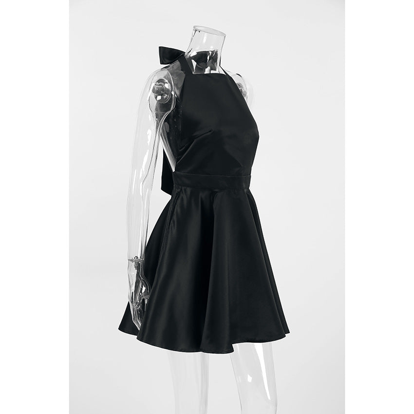 Bow-Gate Mini Dress - Black