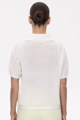 Hollow Out Polo Knit Sweater