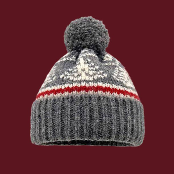 Textured Pom Pom Christmas Hat