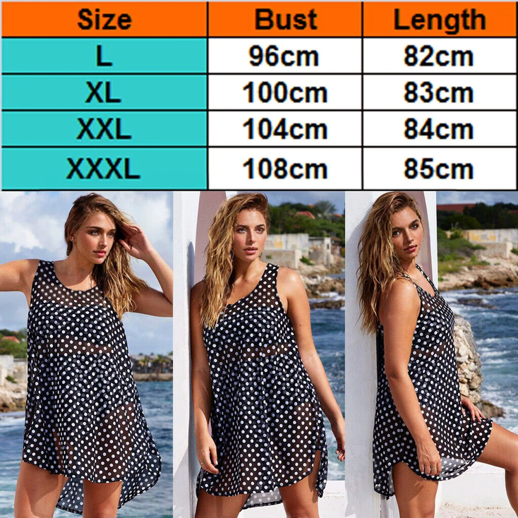 Julia Fashion - Summer Sexy Women Polka Dot Bathing Suit Dress