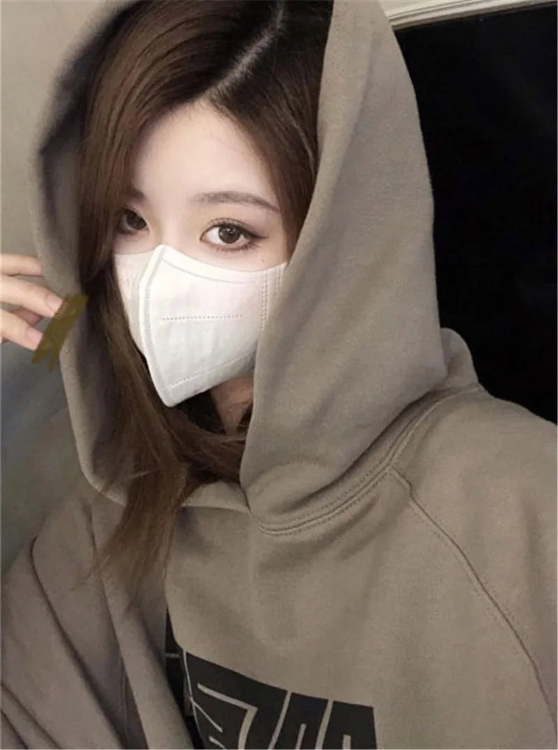 Vintage Autumn Loose Letter Print Hoodie