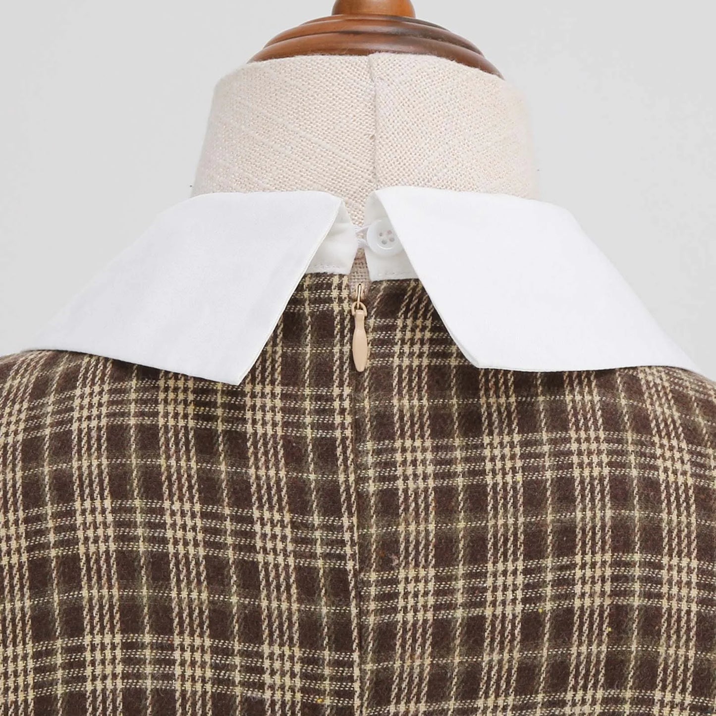 JuliaFashion - Autumn Winter Plaid Print Retro Vintage A Line Party 3/4 Long Sleeve Elegant 40s 50s 60s Pinup Rockabilly With Bow Dress