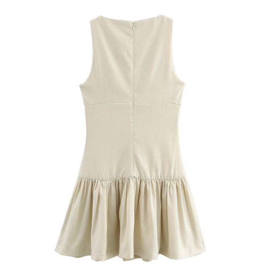 round Neck Sleeveless Bow