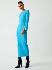Coastal Allure Long Trendy Sleeve Sweater Dress Sweaters-L