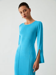 Coastal Allure Long Trendy Sleeve Sweater Dress Sweaters-L