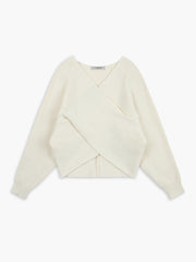 Cross My Heart Trendy Oversized Crop Sweater Off White / XS Sweaters L