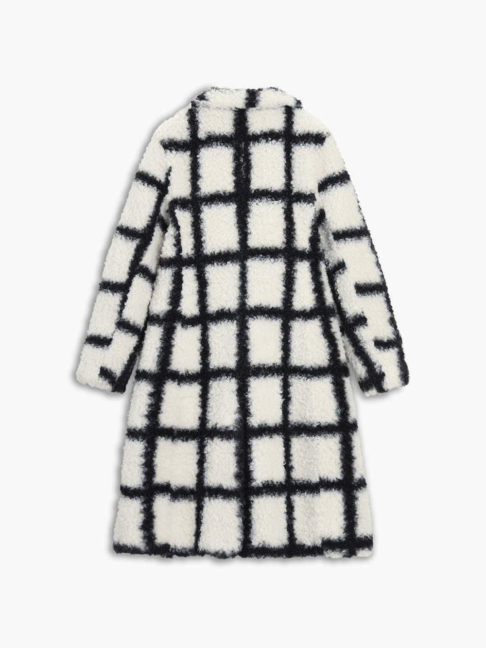 Checkered Button Graceful Sherpa Jacket Fleece Jackets