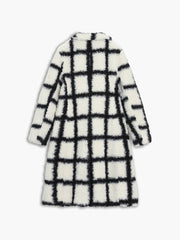 Checkered Button Graceful Sherpa Jacket Fleece Jackets