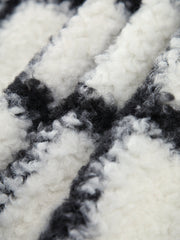 Checkered Button Graceful Sherpa Jacket Fleece Jackets