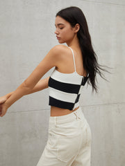 Cross Layer Crop Trendy Cami Sweater Vest Sweaters-L
