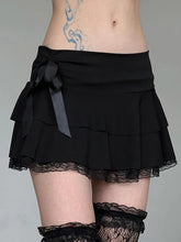 Black Coquette Mini Skirt