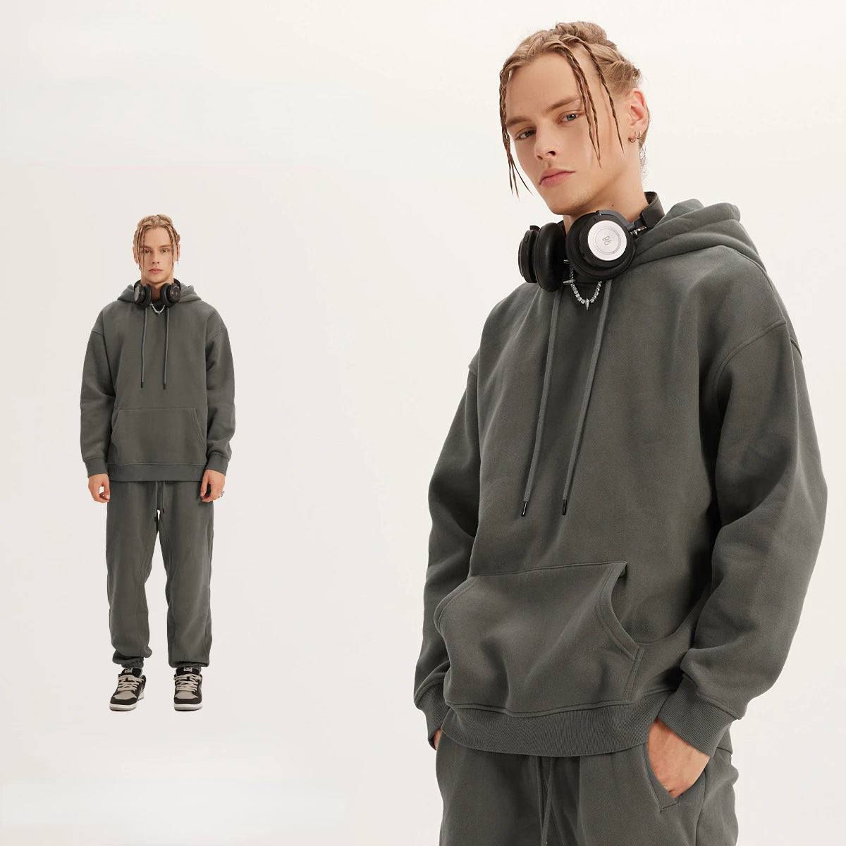 Cozy Solid Color Plush Fashion Oversized Hoodie