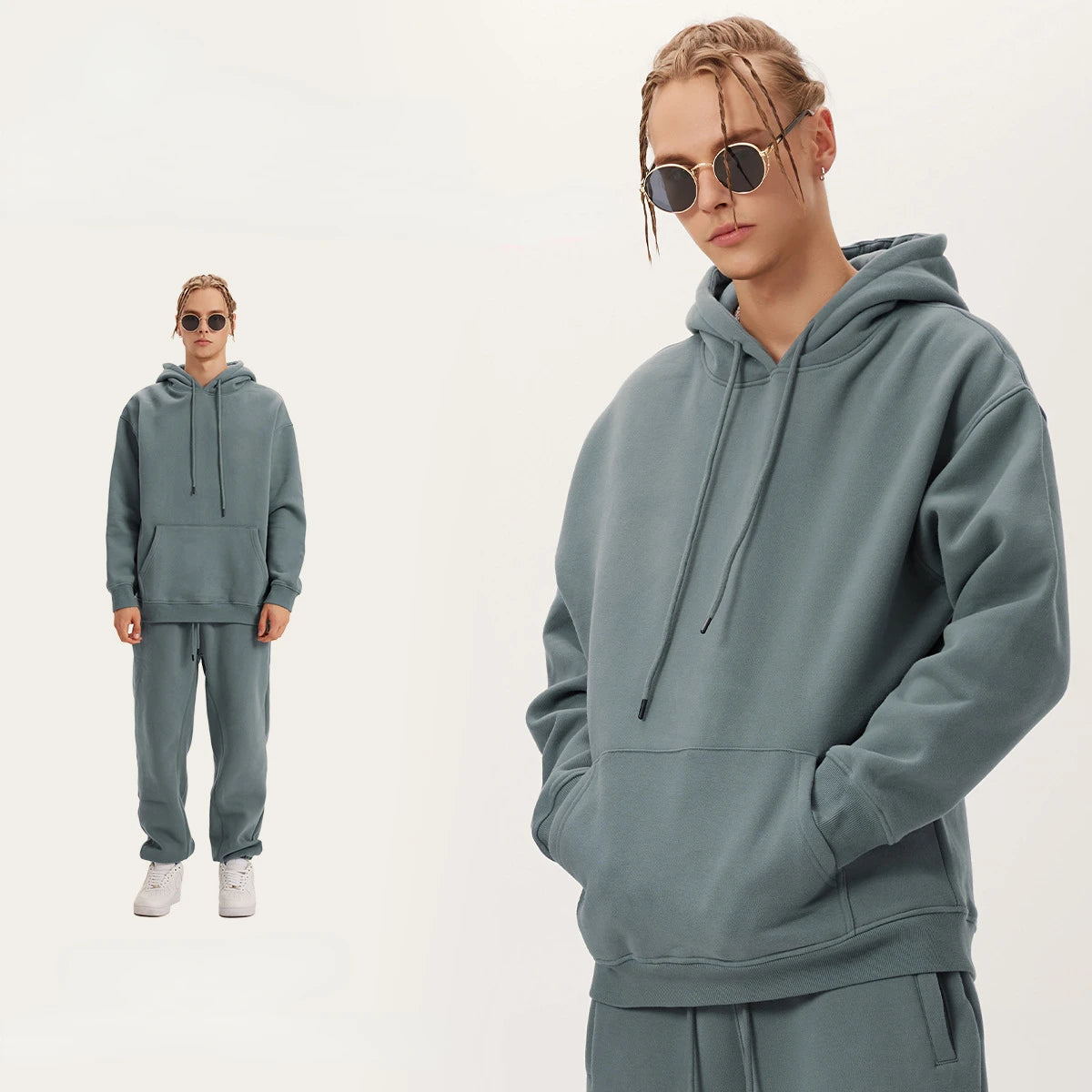 Cozy Solid Color Plush Fashion Oversized Hoodie