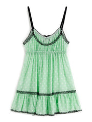 Lace Trim Graceful Floral Mini Dress Dresses