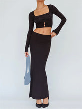 JuliaFashion - Romantic Vintage Classic Floral Lace Button Tops with Slim Skirts Suits