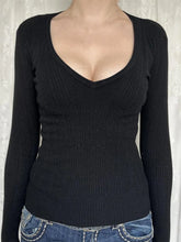 JuliaFashion - Fall Black Knitted Long Sleeve Retro Y2K Fairycore Grunge V-neck Slim Fit Knitwear Harajuku Pullovers Sweater