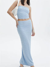 JuliaFashion - Strapless Off Shoulder Tube Tops Long Skirts Streetwear Suits