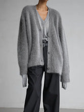 Furry Button Long Sleeve Cardigan