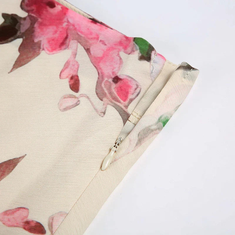Cottagecore Floral Layered Midi Skirt