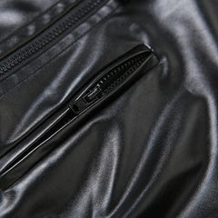 Cyberpunk Faux Leather Zip Up Top