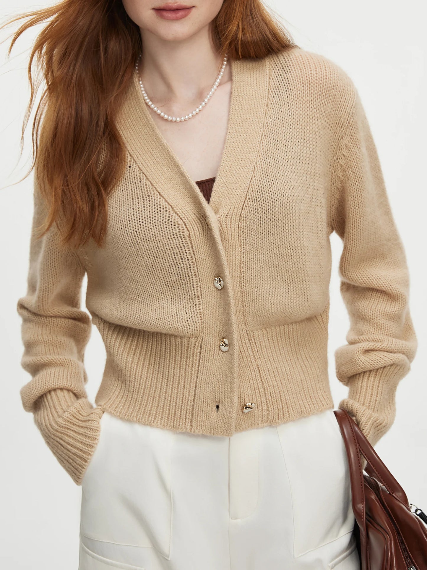 V-neck Long Sleeved Casual Loose Sweater New Style Cardigan