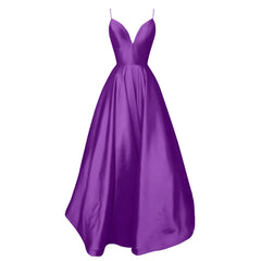 JuliaFashion - Fashion Formal Women'S Solid Evening Maxi Sexy V-Neck Spaghetti Strap Sleeveless Elegent Party Ruffle Woman Wedding Dress