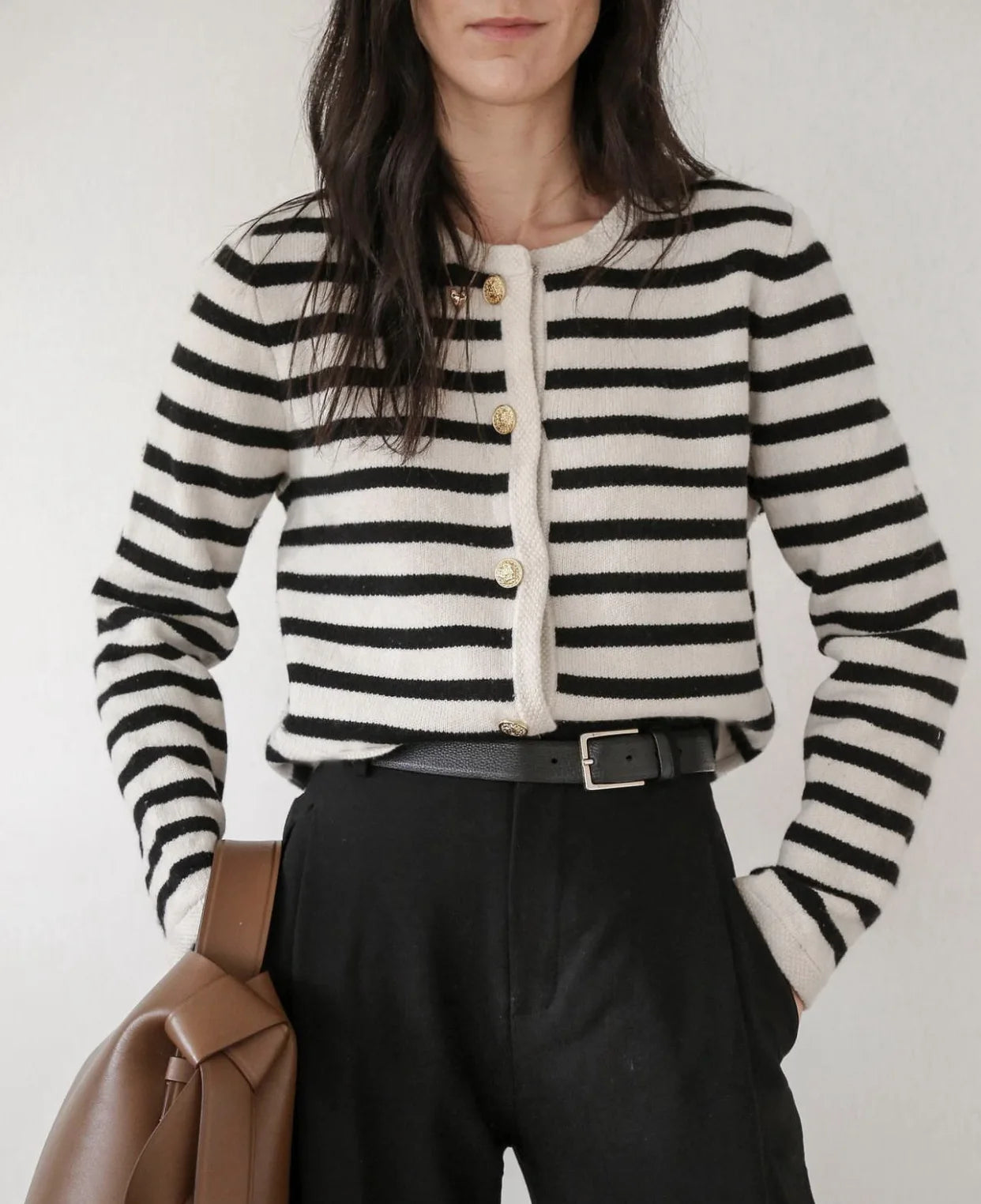 Vintage O Neck Single Breasted Long Sleeve Casual Cardigan