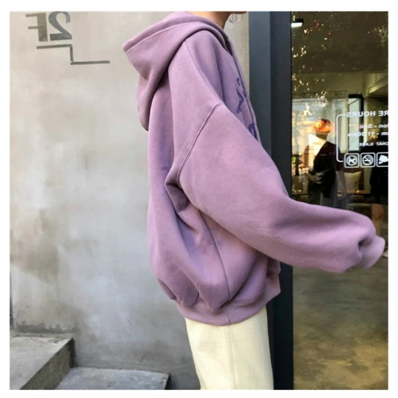 Vintage Casual Stylish Letter Printed Warm Hoodie