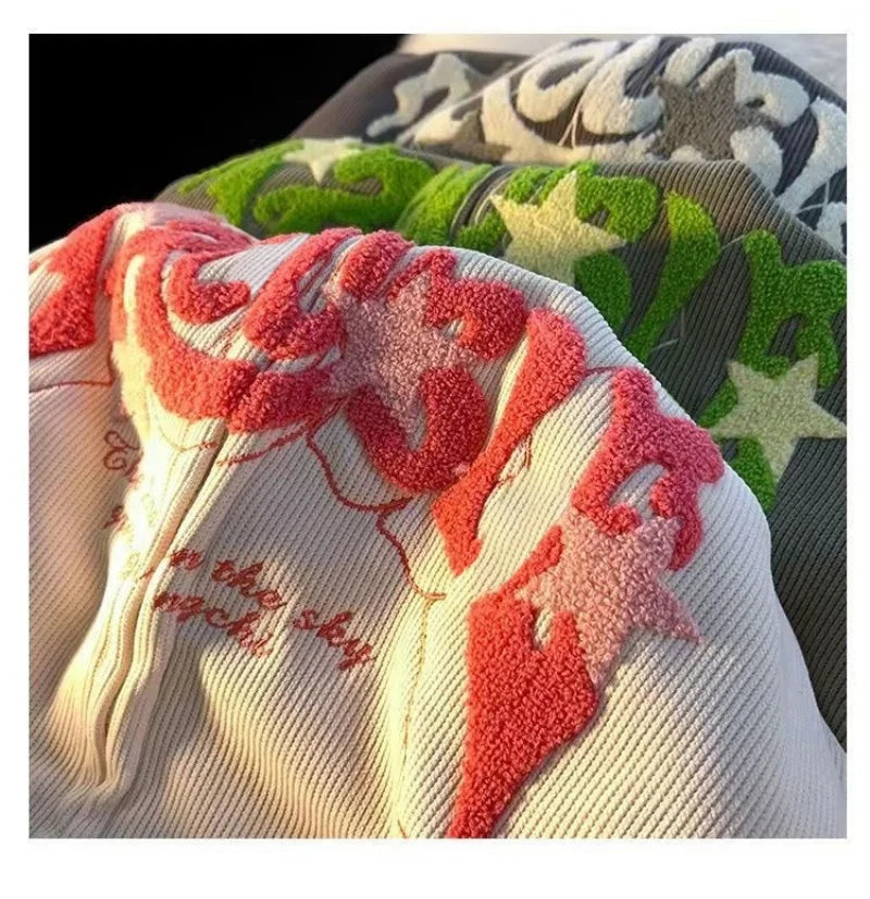 Letter Embroidery Elegant Long Sleeve Vintage Hip Hop Casual Hoody