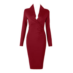 Women’s Full Gown Celebrity Club - V Bodycon Warm-Season Vestidos Deep Bandage Evening Neck With