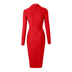 Women’s Full Gown Celebrity Club - V Bodycon Warm-Season Vestidos Deep Bandage Evening Neck With