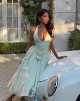 Halter Neck Corset Midi Dress