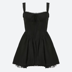 Lace Ruffled Corset Mini Dress