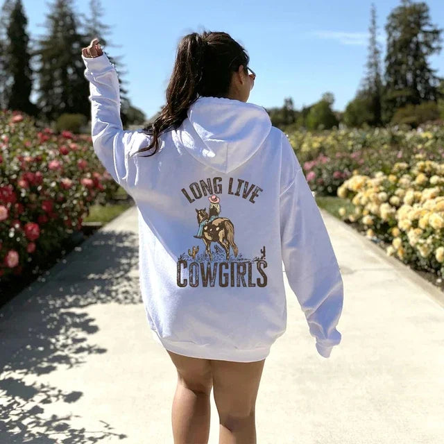 Vintage Trendy Western Desert Cowgirl Hoodie