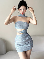 Mermaidcore Glitter Mini Dress