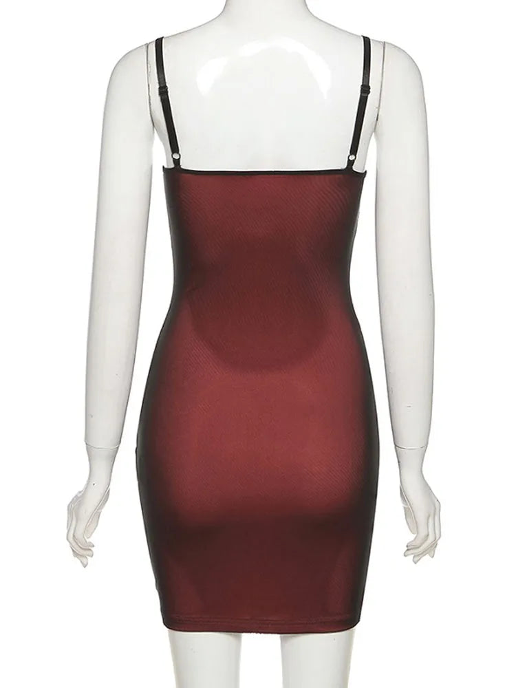 Julia Fashion - Mesh Double-layer Skinny Party Elastic Split Trendy Clubwear Slim Mini Dress