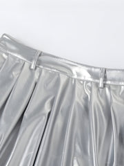 Metallic Silver Maxi Dress