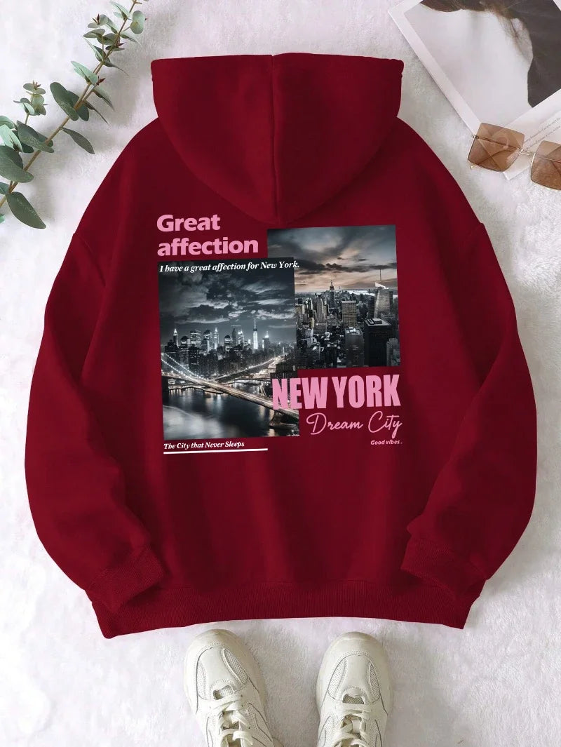 New York Dream City Casual Pullover Hoodie