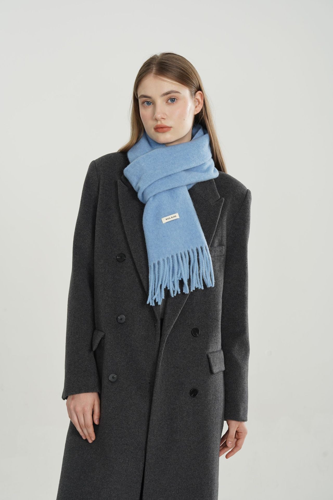 Woven Fringe Wool Blend Christmas Scarf