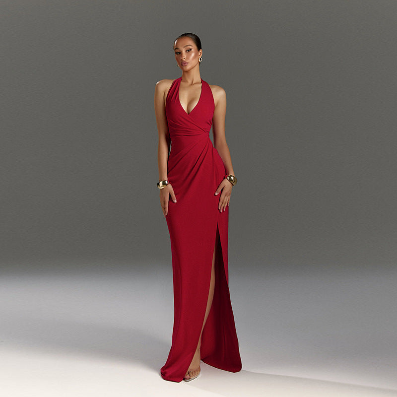 Ritter Slit Dress - Red