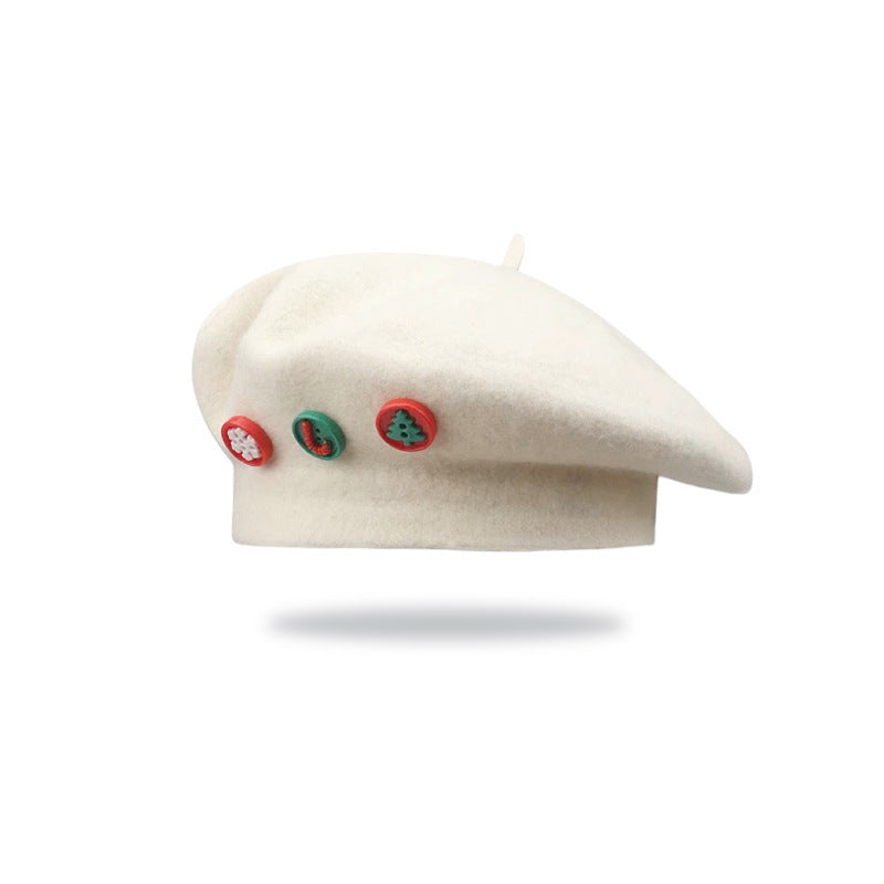 Textured Knit Beret Christmas Hat